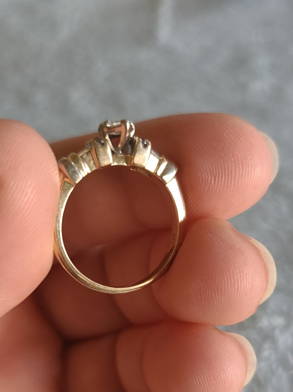 14K AM-Gold Vintage Diamond Statement Ring - Picture 9 of 15